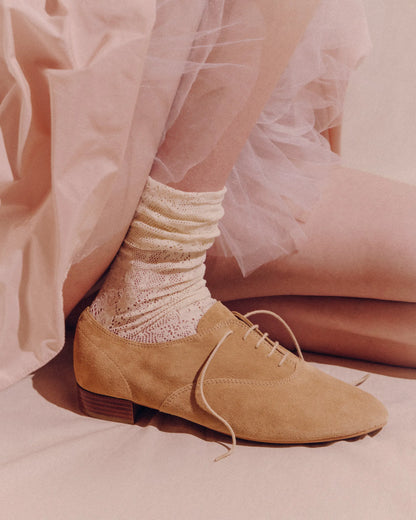 Suede Leather Beige Teddy