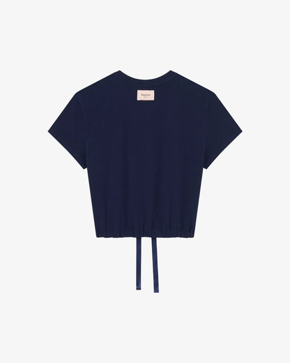 Ribbon Crop Top Navy