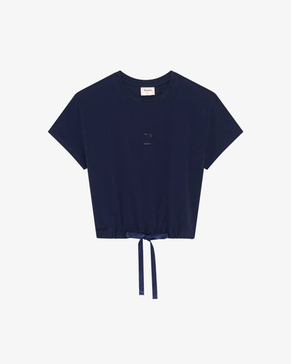 Ribbon Crop Top Navy