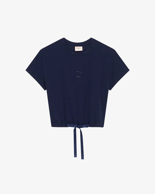 Ribbon Crop Top Navy