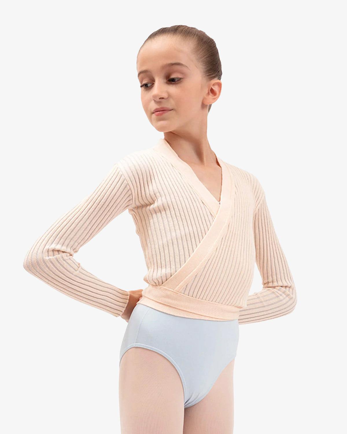 Bicolor Rib Wrapover Pink