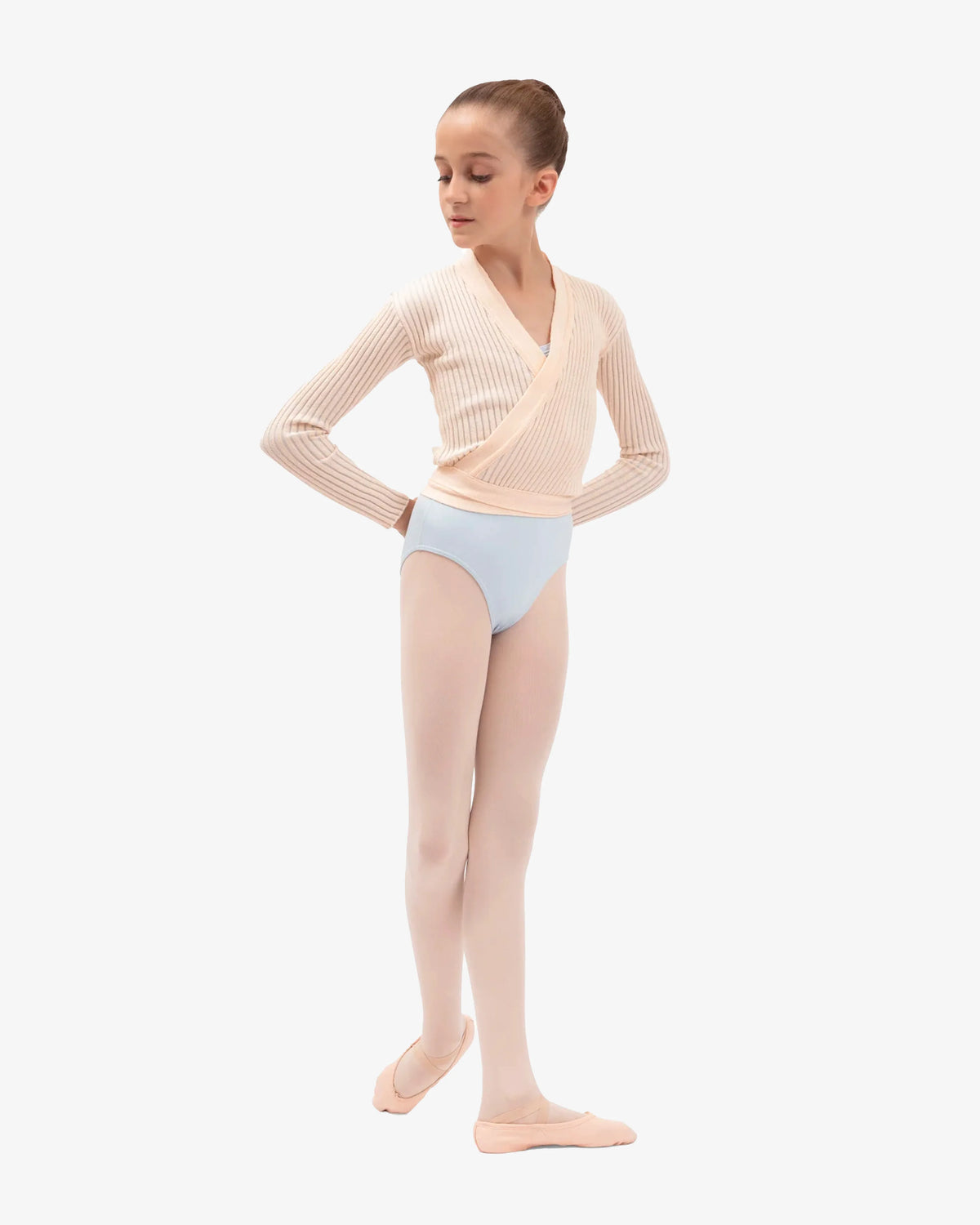 Bicolor Rib Wrapover Pink