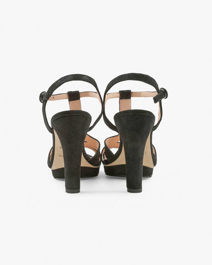 Metallic Goatskin Suede Carbon